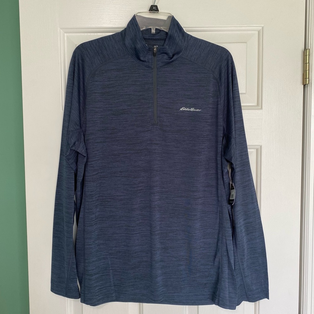 Eddie Bauer Navy Quarter Zip Long Sleeve